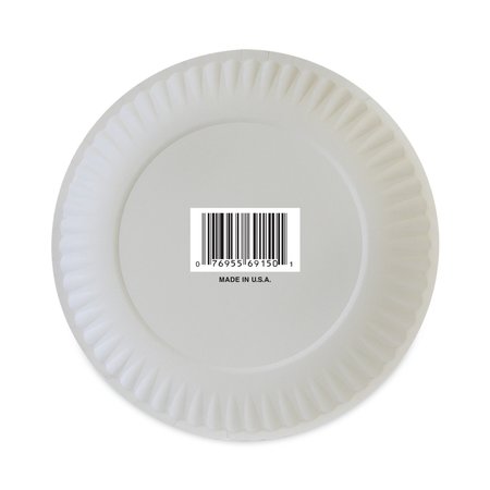 Ajm Packaging Coated Paper Plates, 6", White, Round, PK1200 CP6OAWH